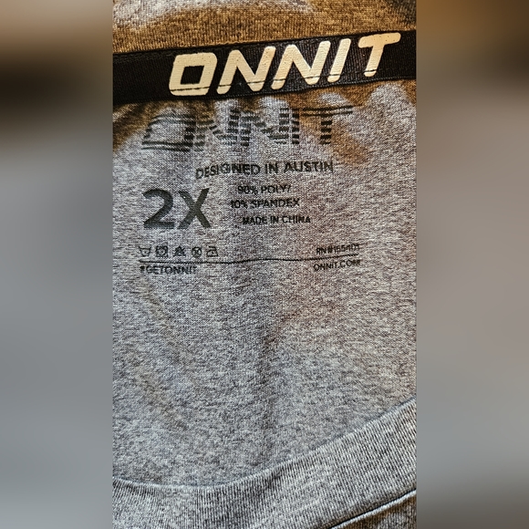 NWOT Onnit 2XL men's gray workout shirt, short sleeved, never worn. Logo on back - Picture 6 of 6